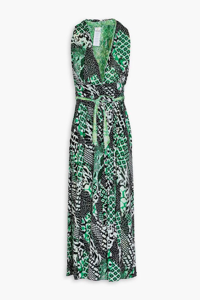 Diane von Furstenberg Pia reversible printed stretch-mesh midi wrap dress