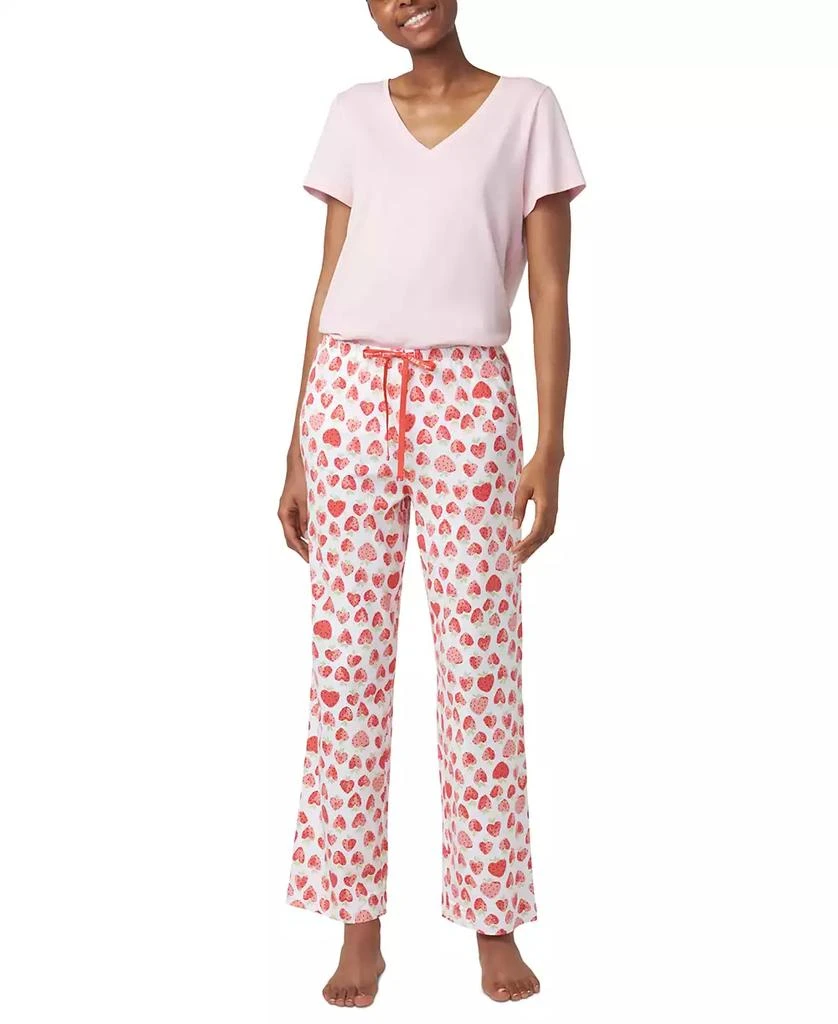 Hue Women's Heart Strawberries Drawstring Pajama Pants 2