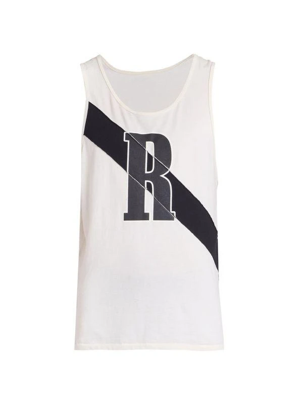 R H U D E Striped Logo Cotton Tank Top 5