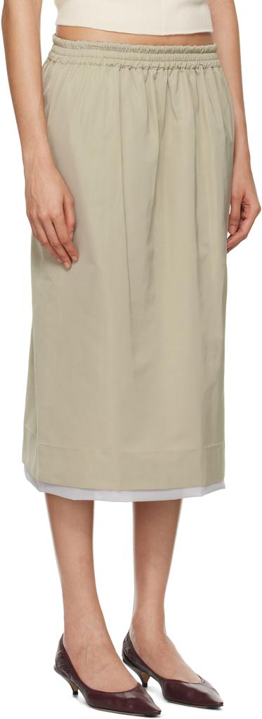 Carven Gray Pull-On Midi Skirt