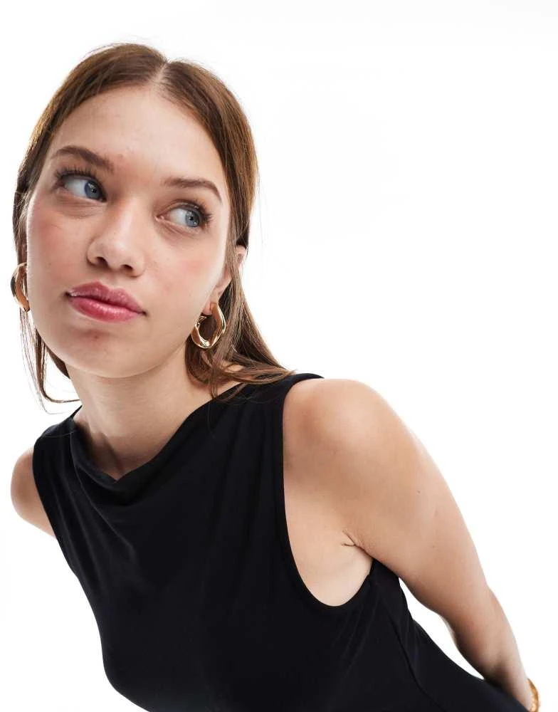 Miss Selfridge Miss Selfridge slash neck mini dress in black 4