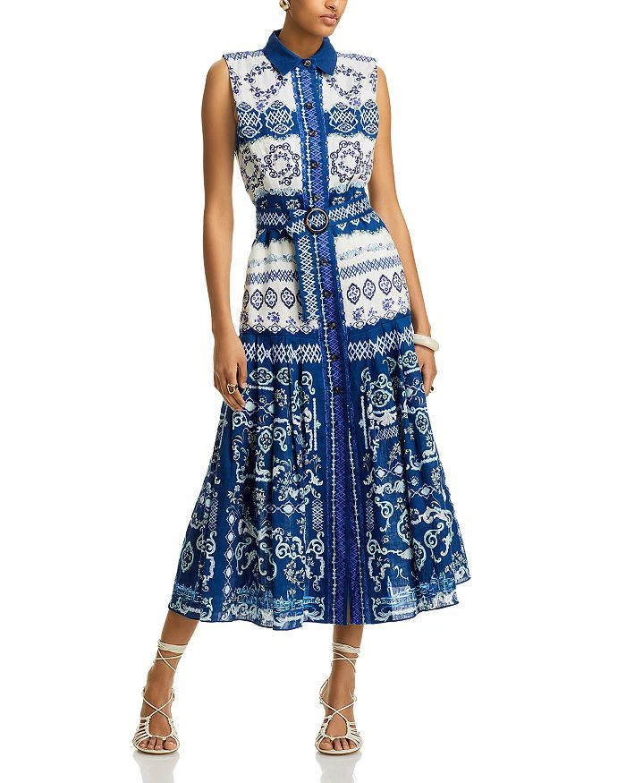 Saloni Nya Linen Midi Dress 1