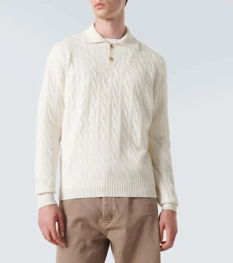 Brunello Cucinelli Cable-knit cashmere polo sweater 3