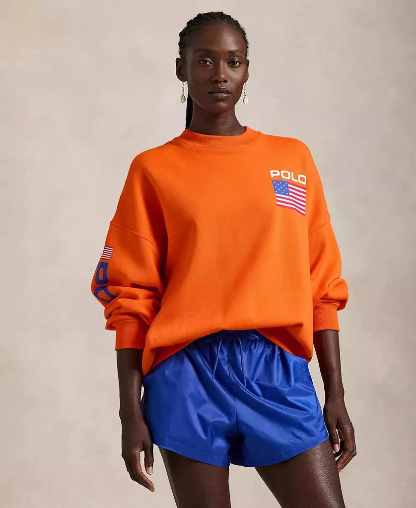 Ralph Lauren Women's Flag Logo Fleece Crewneck Sweatshirt 1