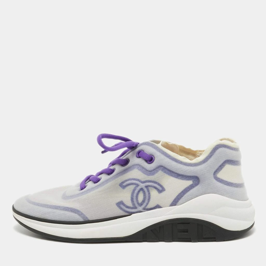 Chanel Chanel Purple/White Mesh Interlocking CC Logo Sneakers Size 40.5 1