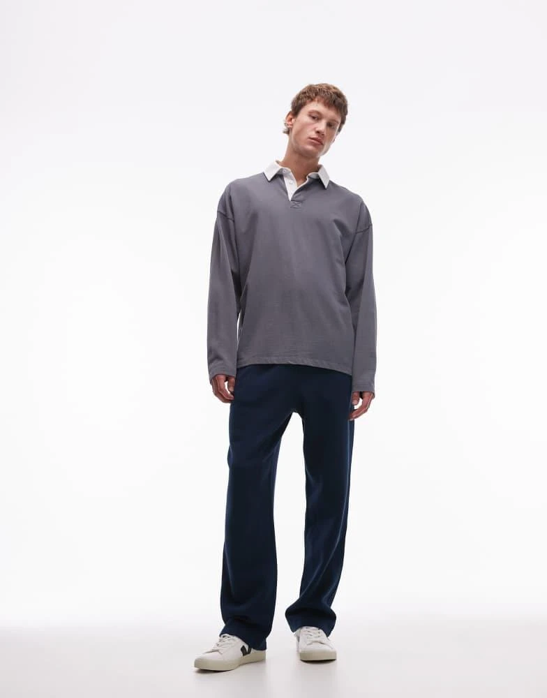 Topman Topman washed straight leg jogger in blue 1