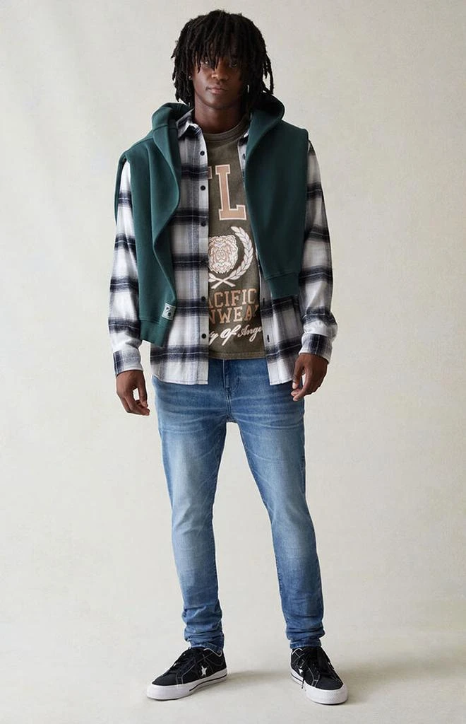 PacSun High Stretch Indigo Stacked Skinny Jeans 5