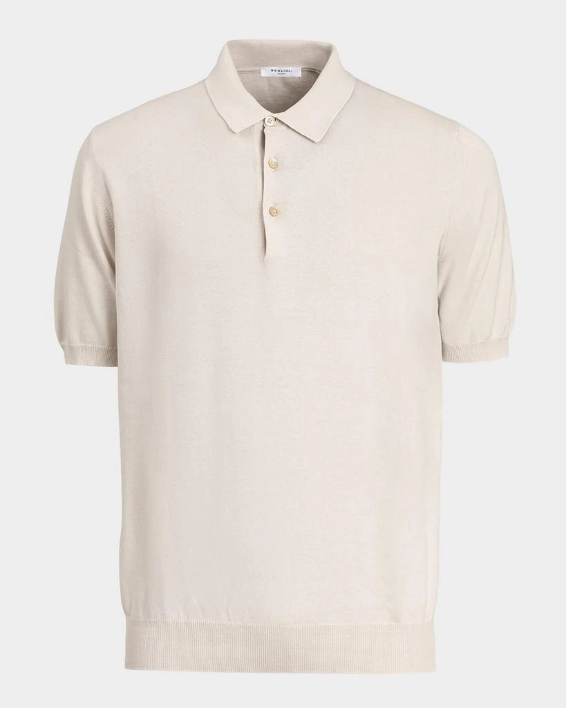 BOGLIOLI Men's Garment-Washed Cotton Polo Shirt 1