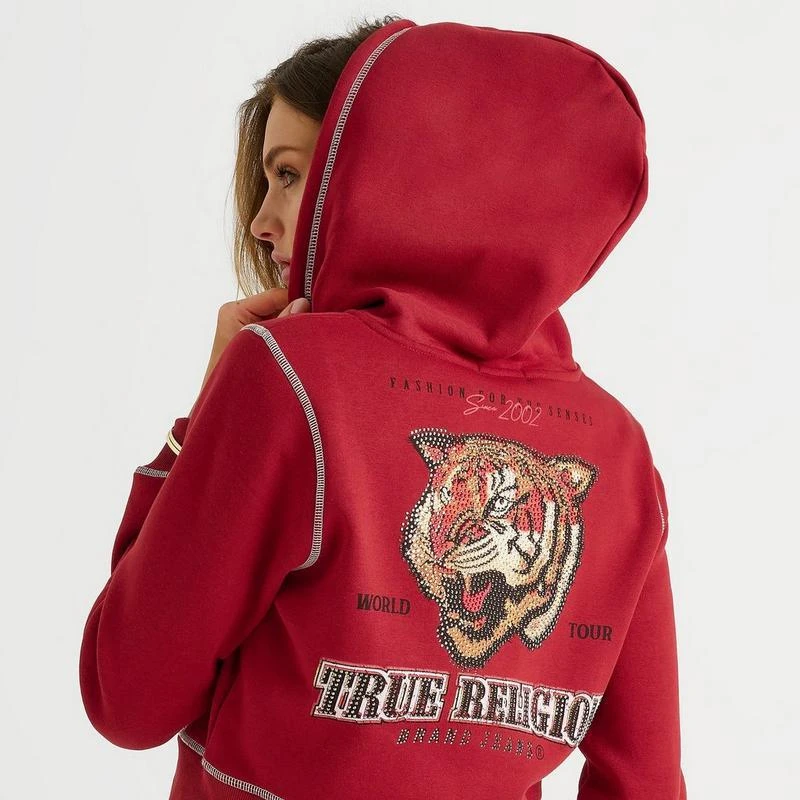 Women's True Religion Crystal Tiger Full-Zip Hoodie – On Sale Now