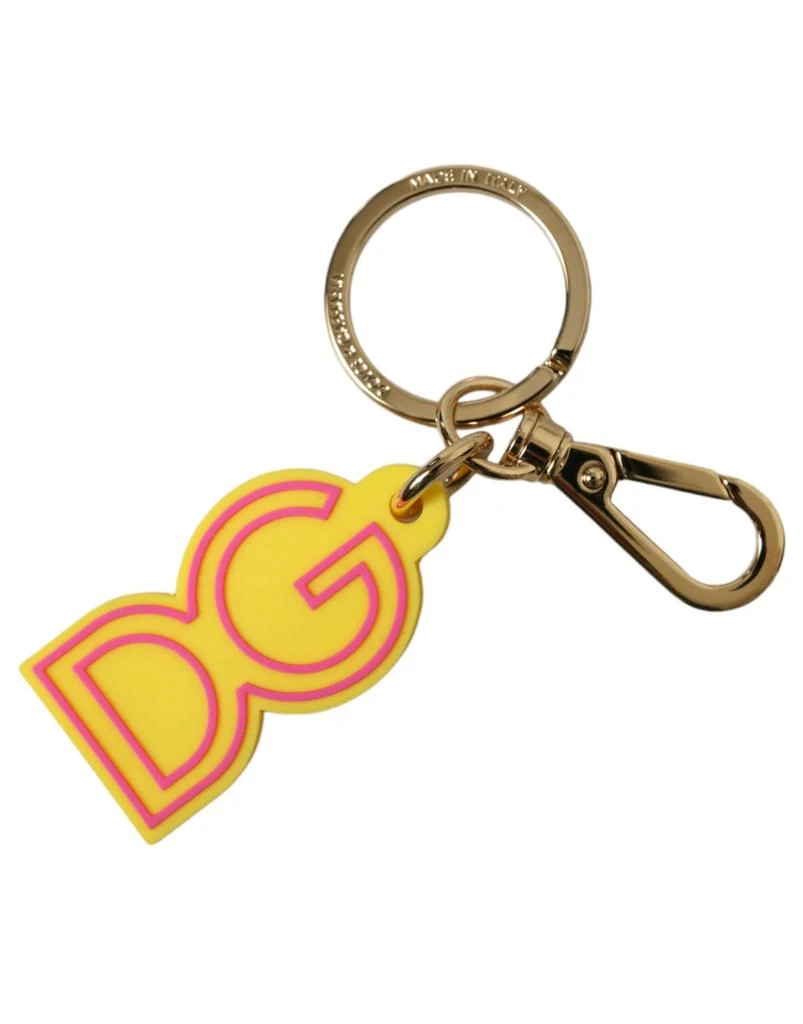 Dolce 
Gabbana Rubber gold Tone Metal DG Logo Keyring Women
s Keychain