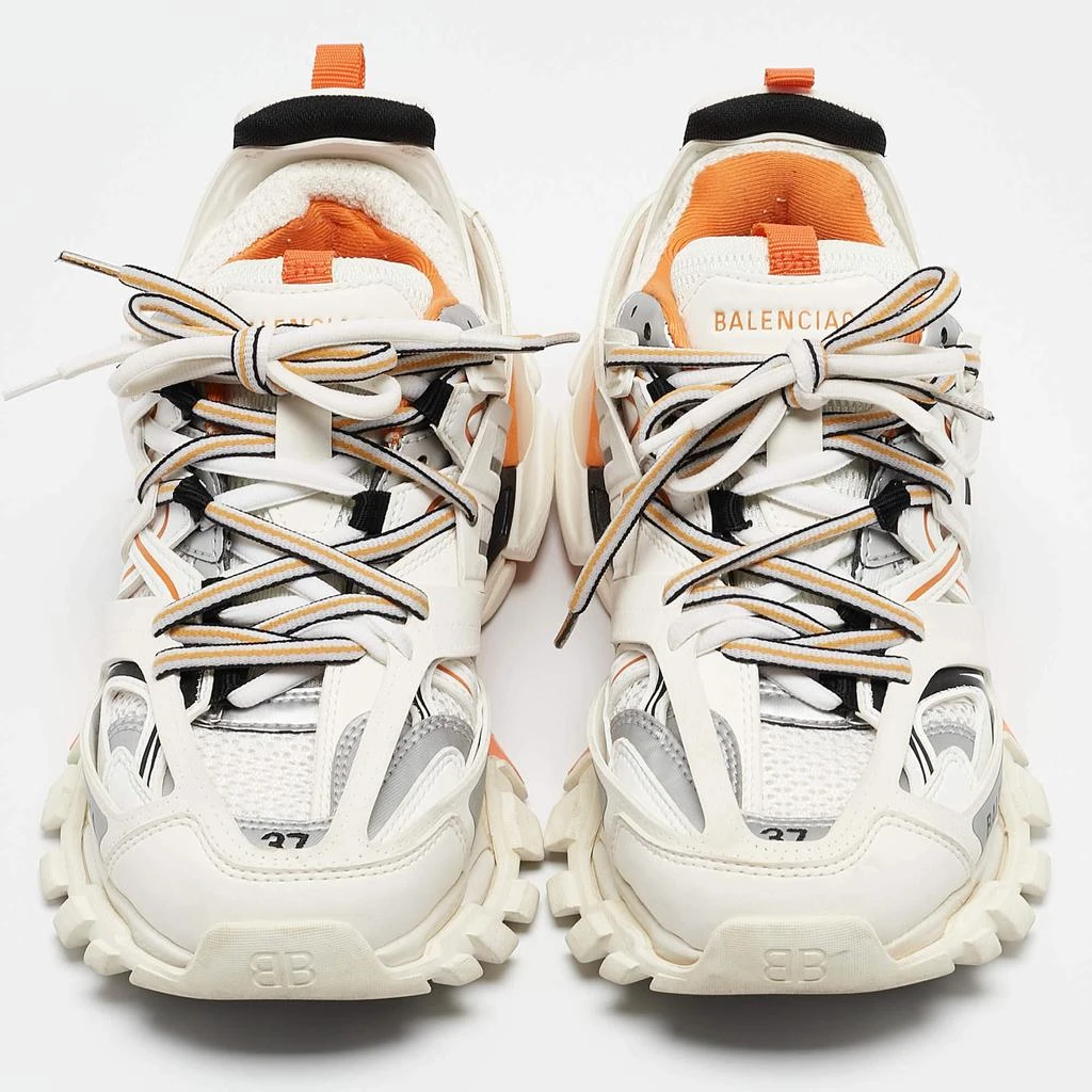 Balenciaga Balenciaga White Faux Leather and Mesh Track Sneakers Size 37 3