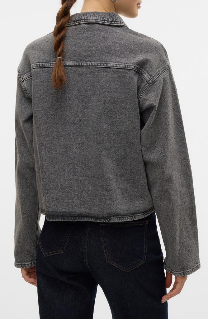 VERO MODA Ellas Studded Crop Denim Shirt Jacket
