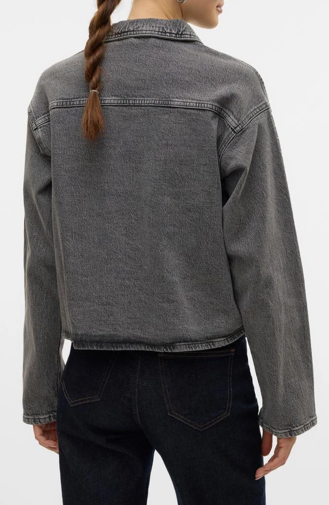 VERO MODA Ellas Studded Crop Denim Shirt Jacket 2