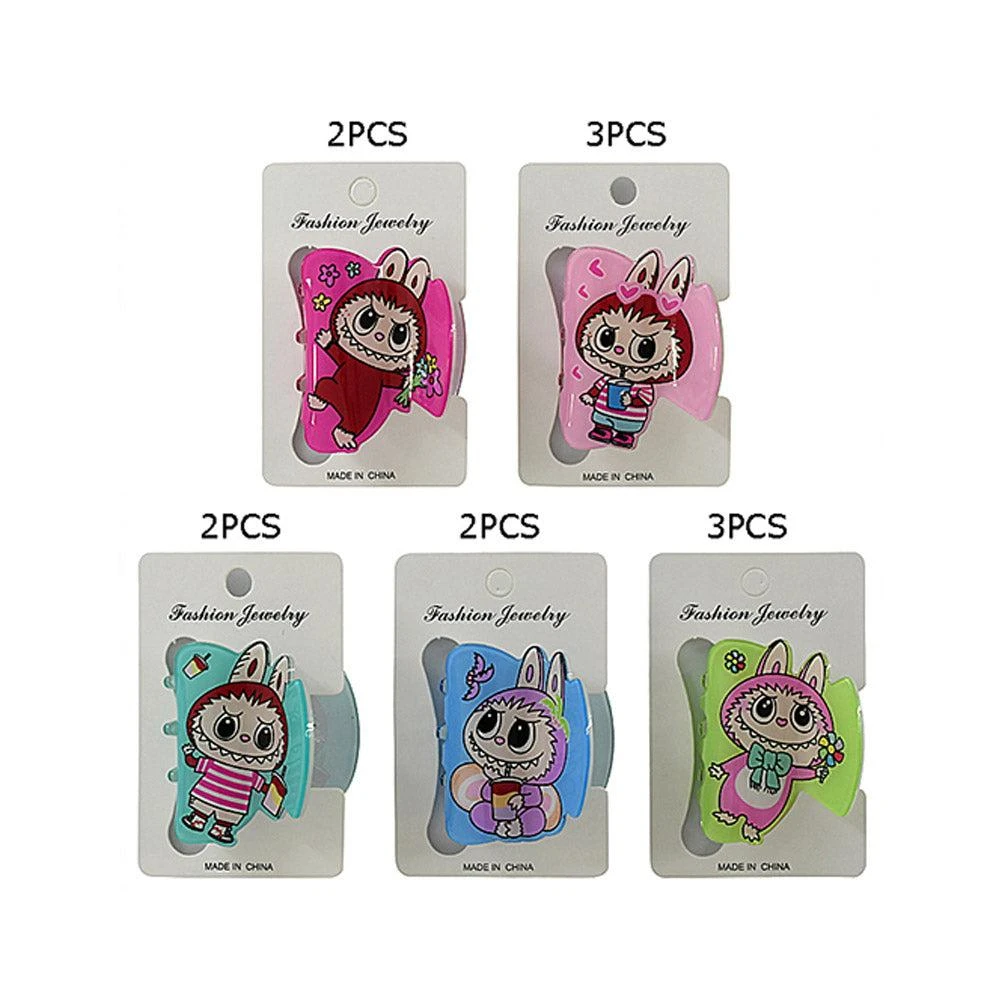 FASHNZFAB 12PCS - Monster Bunny Printed Hair Claw Clips 2