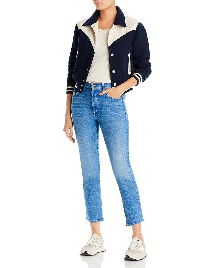 MOTHER The Tomcat High Rise Cropped Straight Leg Jeans in Layover