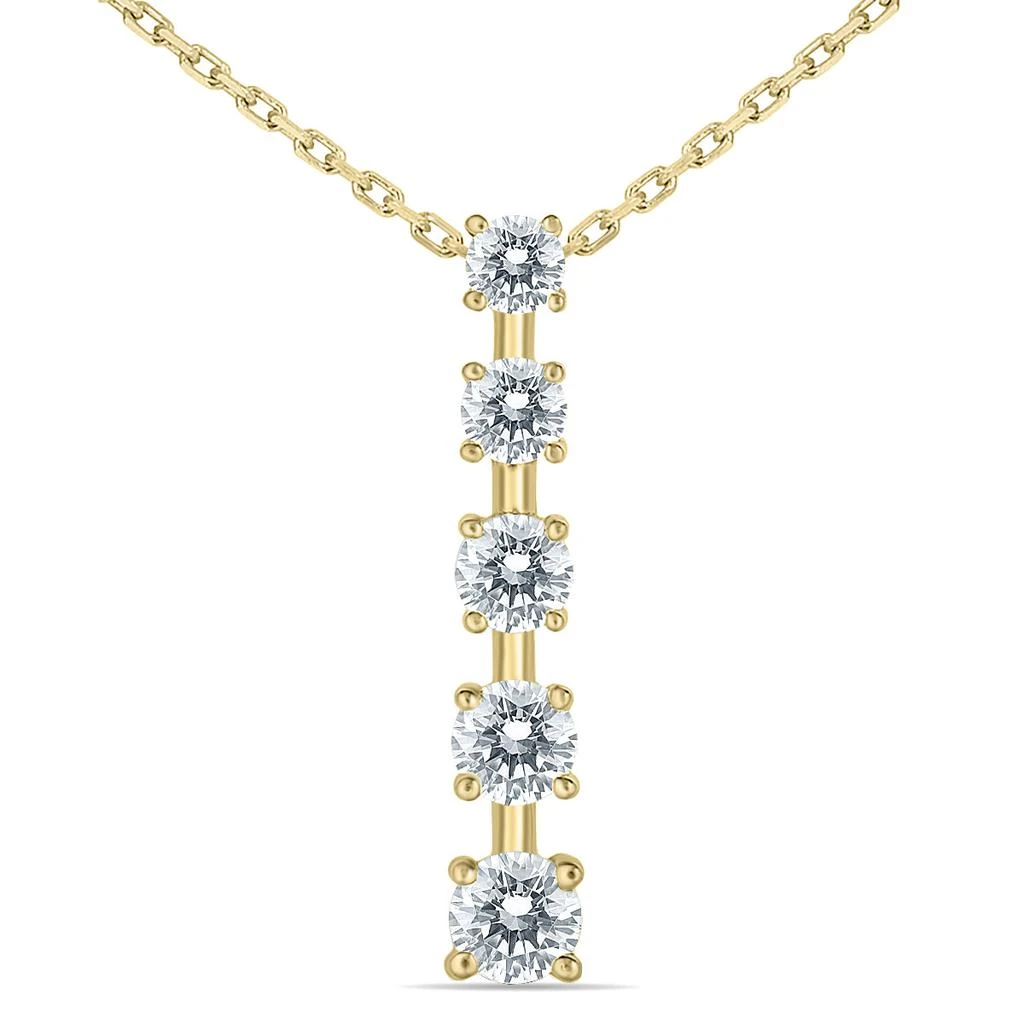 SSELECTS 1/2 Carat Tw Diamond Journey Pendant In 14K Yellow Gold 1