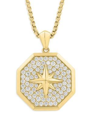 Effy 14K Yellow Gold
1.68 TCW Lab-Grown Diamond Star Medallion Necklace/18" 2