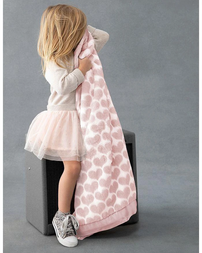 Little Giraffe Luxe™ Faux Fur Heart Army Blanket - Baby 2