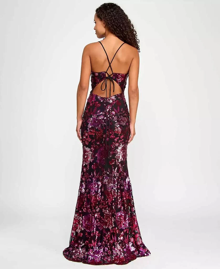 City Studios Juniors' Sequin Embellished V-Neck Sleeveless Gown, Created for Macy's 2