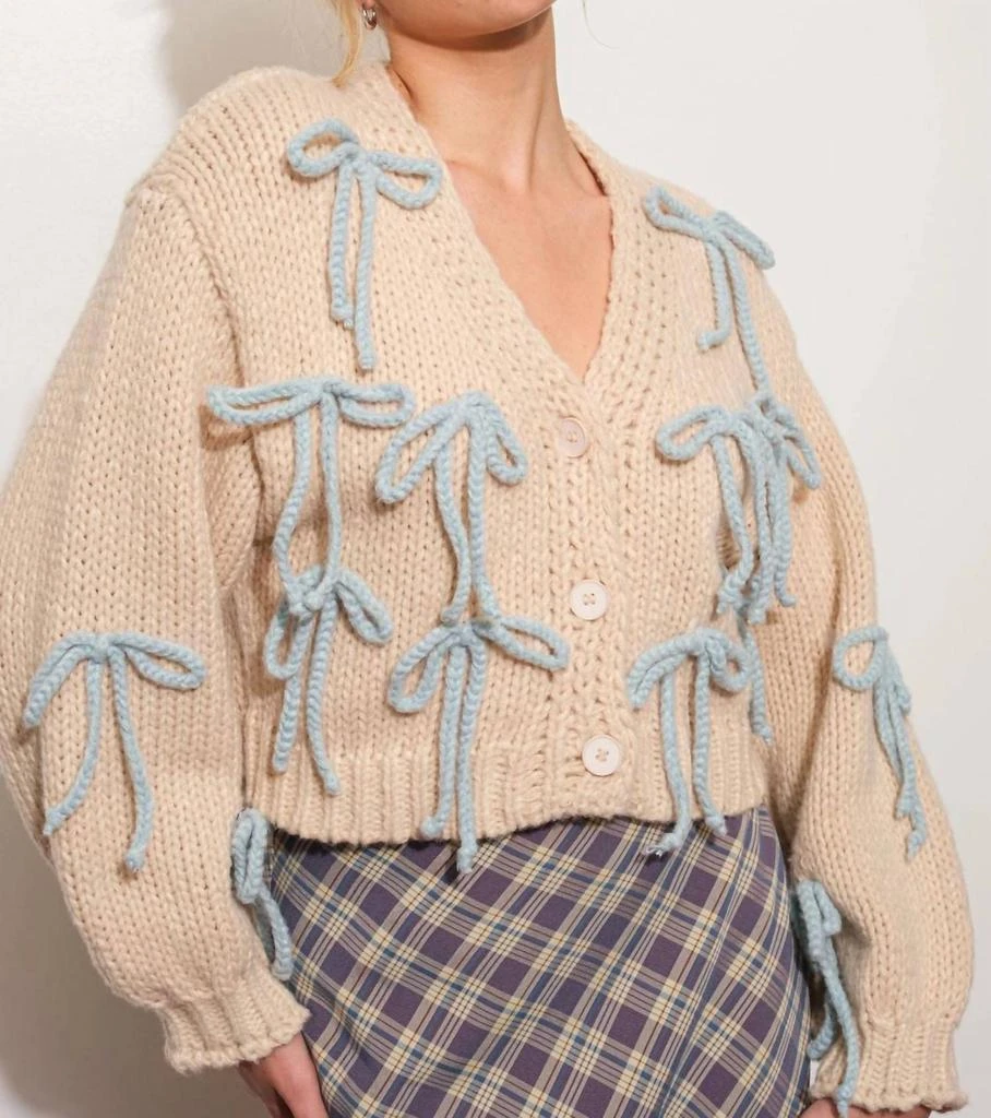 Pretty Garbage Pretty Garbage - Beloved Bow Chunky Knit Cardigan 1