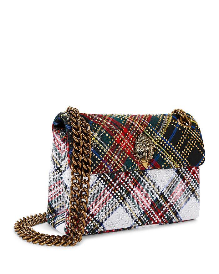 Kurt Geiger Mini Kensington Embellished Plaid Crossbody Bag