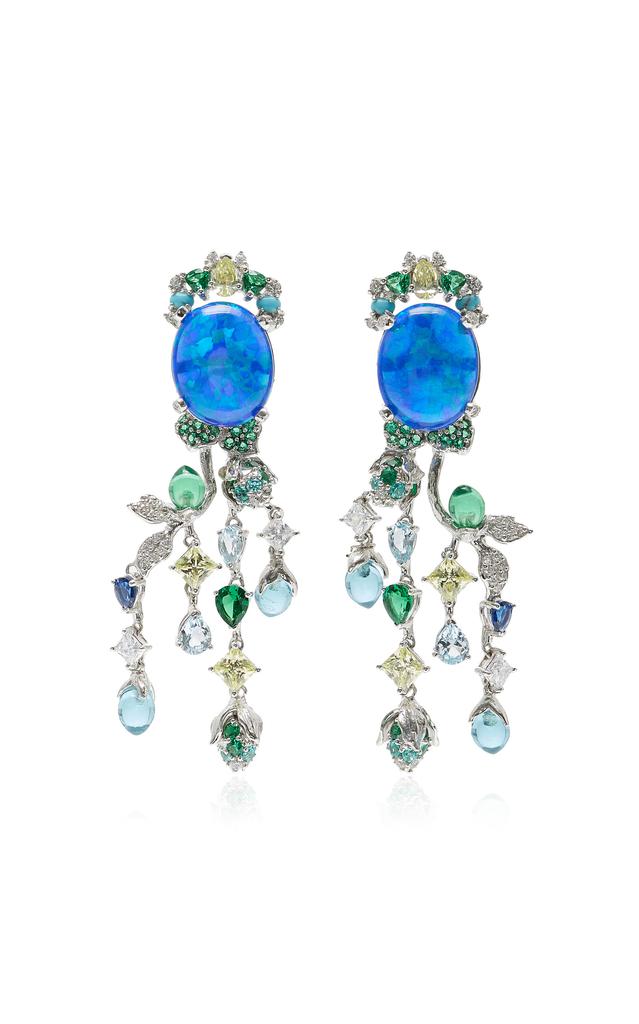 Anabela Chan Anabela Chan - Passiflora 18K White Gold Opal Earrings - Blue - OS - Moda Operandi - Gifts For Her