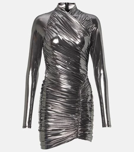 Salvatore Ferragamo Metallic draped minidress 1
