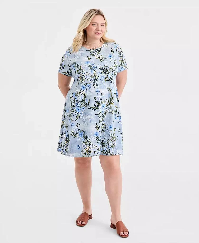 Style 
Co Plus Size Round-Neck Short-Sleeve T-Shirt Dress, Macy
s Exclusive