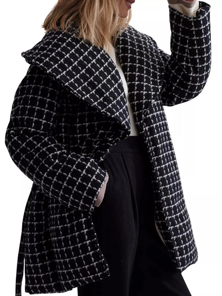 Varley Milla Checked Wool Wrap Jacket 6