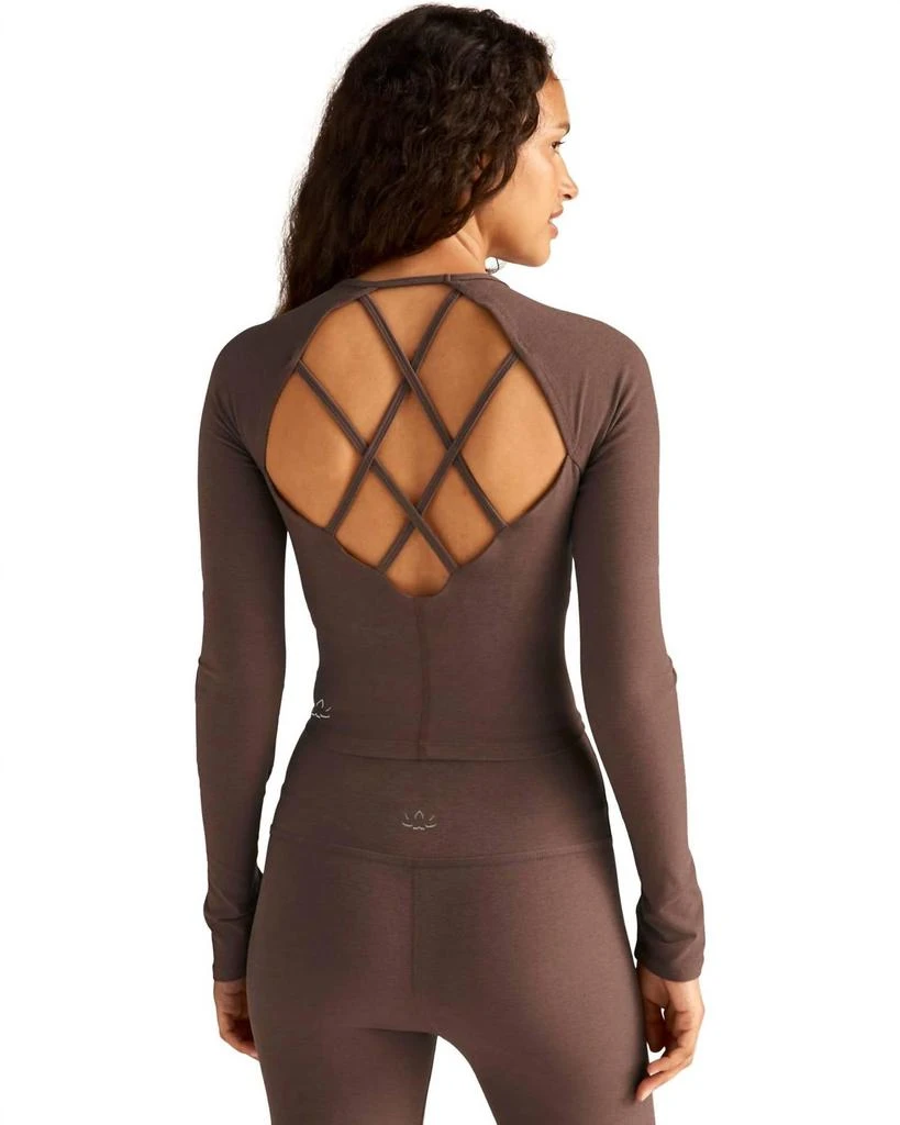 Beyond yoga Spacedye Enlighten Cropped Pullover In Truffle Heather 3
