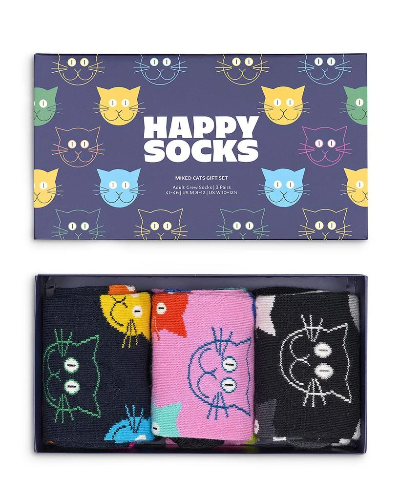 Happy Socks Mixed Cats Crew Socks Gift Set, Pack of 3 6