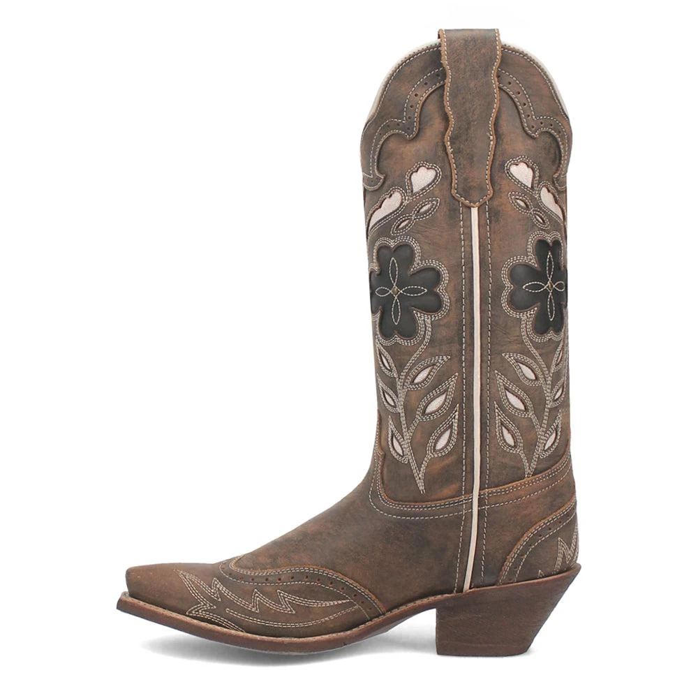 Laredo Zuri Leather Floral Embroidered Snip Toe Cowboy Boots 3