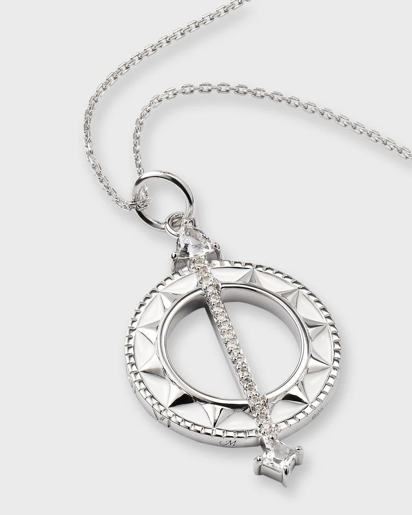 Monica Rich Kosann Sterling Silver Sundial Charm Necklace with White Enamel 3