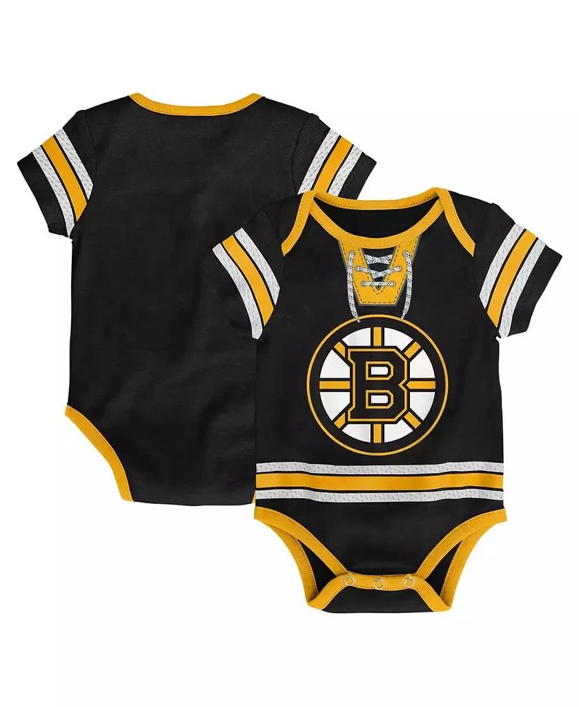 Outerstuff Baby Boys and Girls Black Boston Bruins Hockey Jersey Bodysuit 1