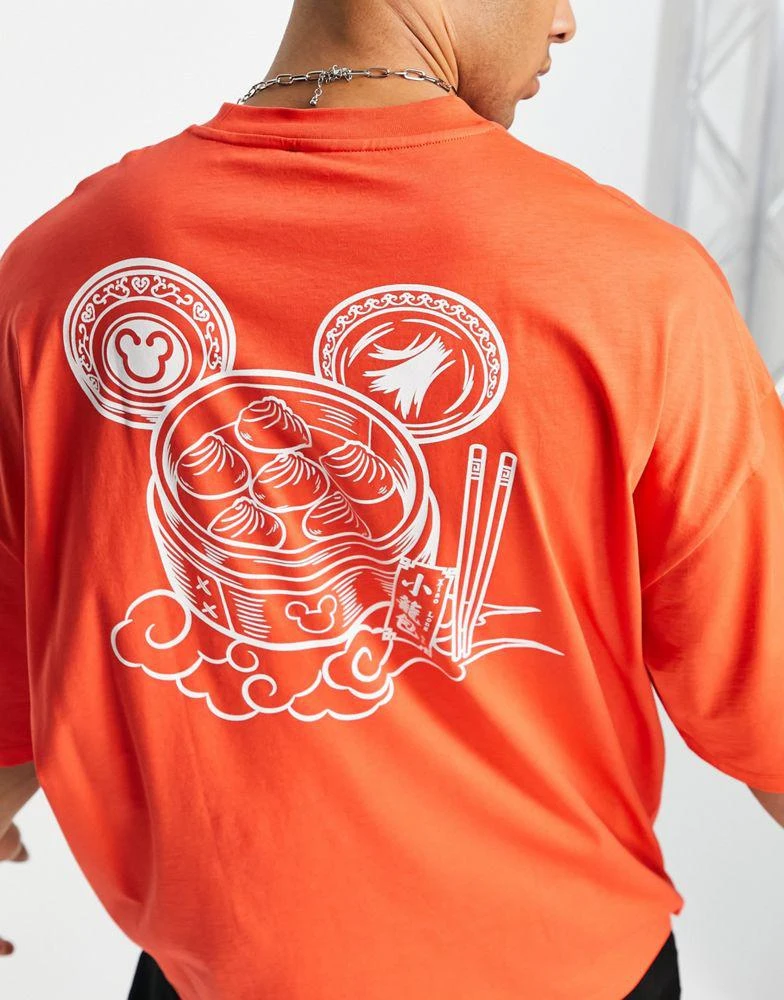ASOS ASOS DESIGN oversized t-shirt with Disney Mickey Mouse print in red 3