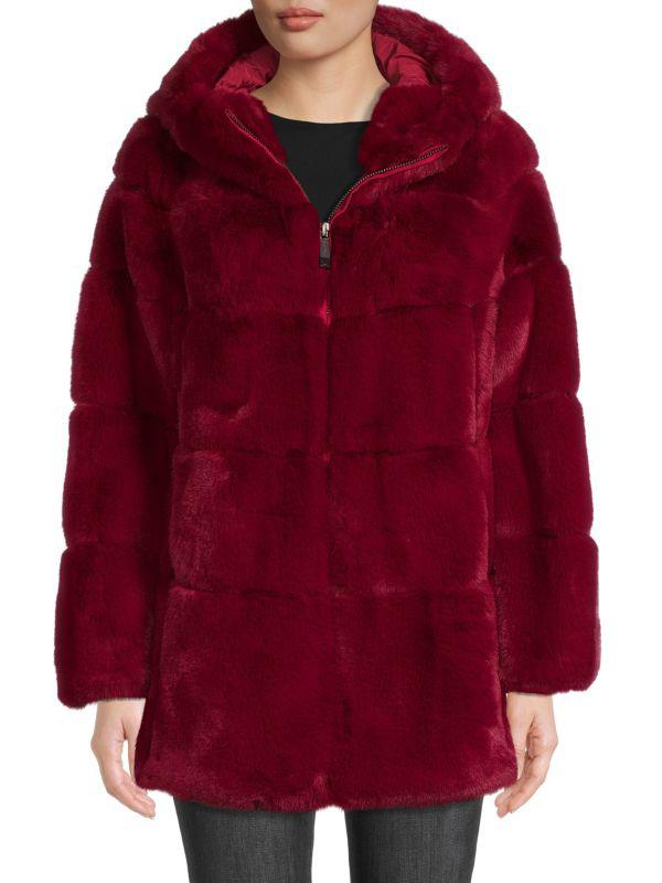 BELLE FARE Hooded Faux Fur Coat