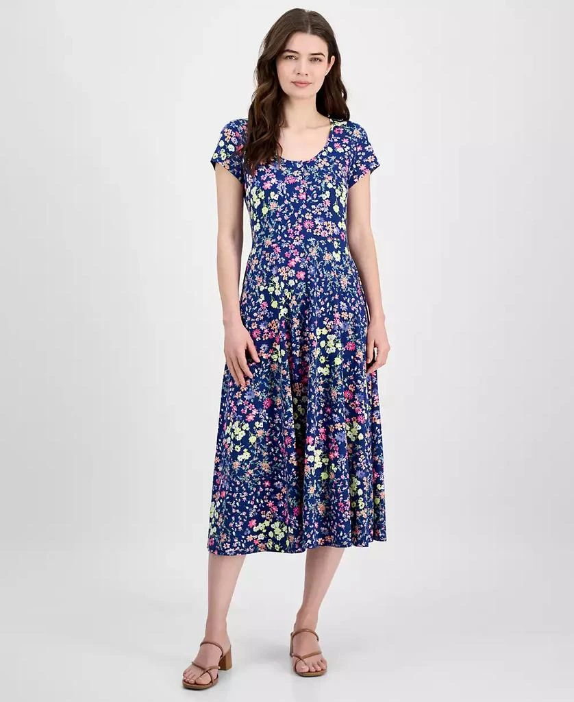 Sandra Darren Women's Floral-Print Scoop-Neck Dress 1