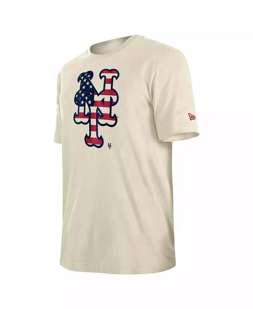 New Era Men's Cream New York Mets 4th of July Flag Fill T-Shirt 3