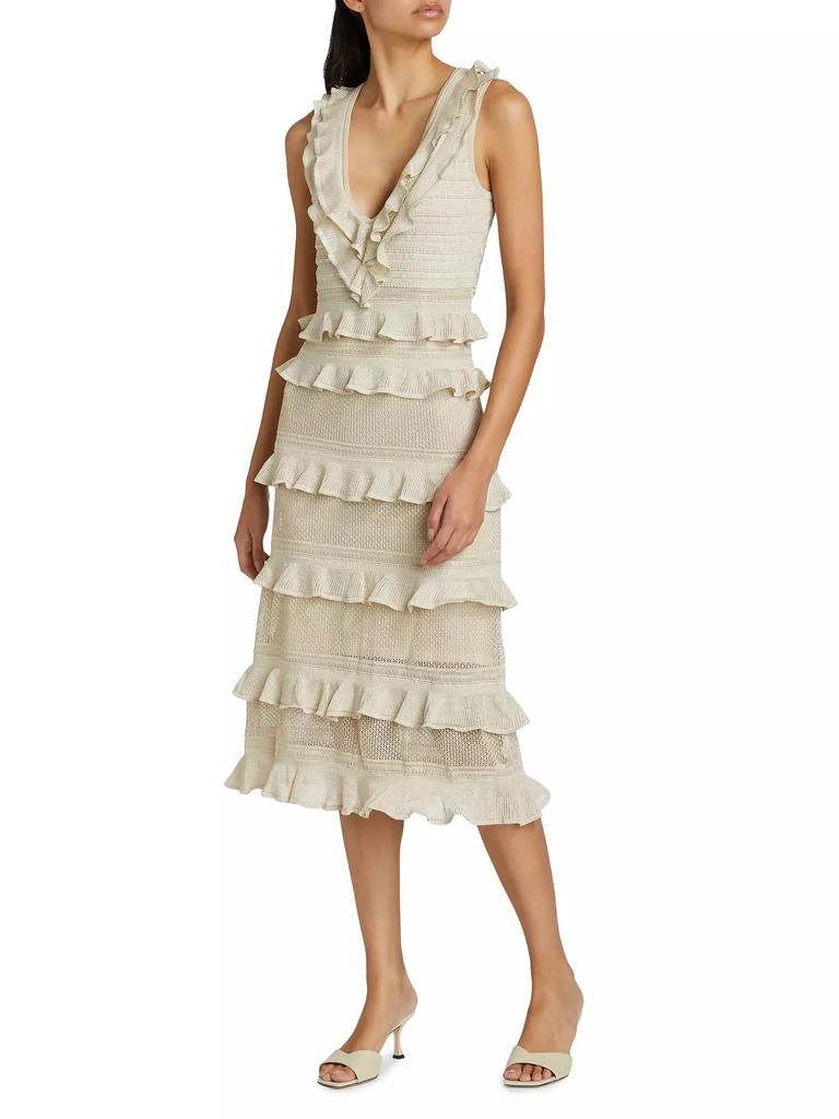 Zimmermann Crush Frilled V-Neck Midi-Dress 4