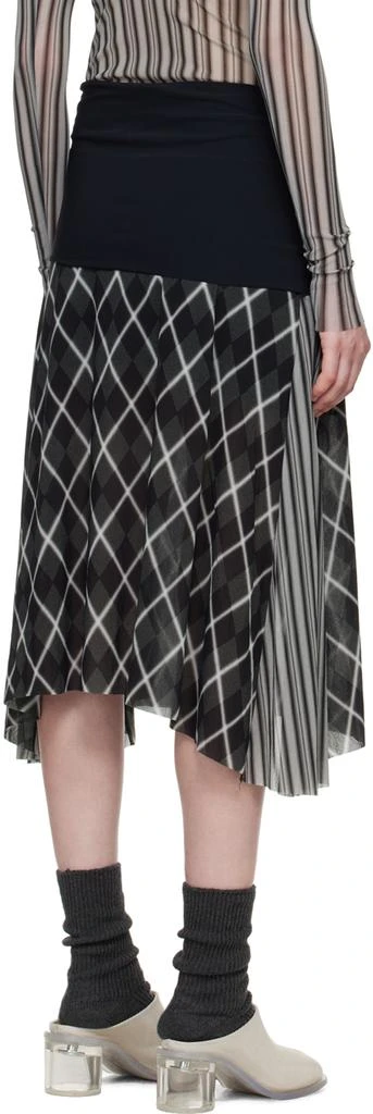 PAULA CANOVAS DEL VAS Black & Gray Polo Mesh Midi Skirt 3