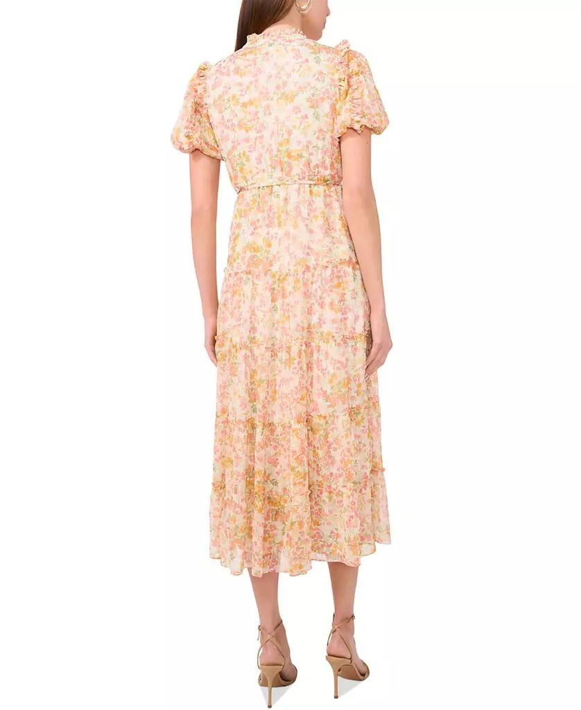 MSK Petite Printed Split-Neck Tiered Midi Dress 5