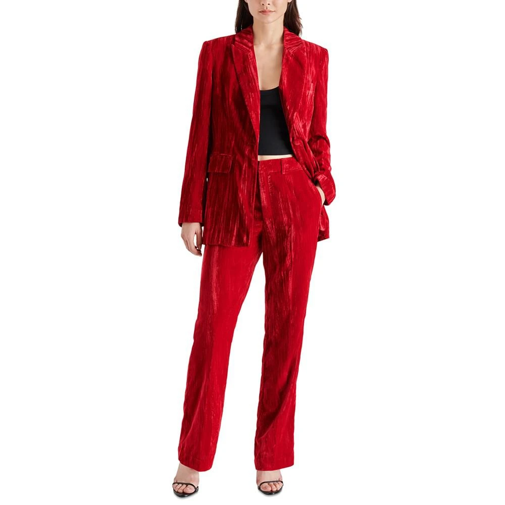 Steve Madden Women's Crushed Velvet Boyfriend Blazer 5