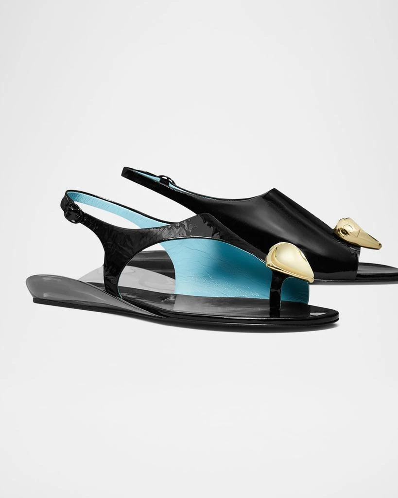 Tory Burch Patos Leather Pressed Coin Slingback Sandals 2