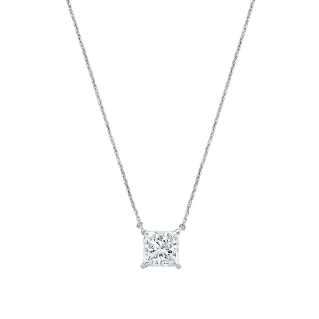 Diana M Jewels Diana M Jewels - 5.00 Cts Lab Grown Princess Cut East West Diamond Pendant Necklace
