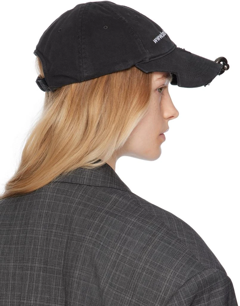 Balenciaga Black 'Bal.com' Piercing Cap 3