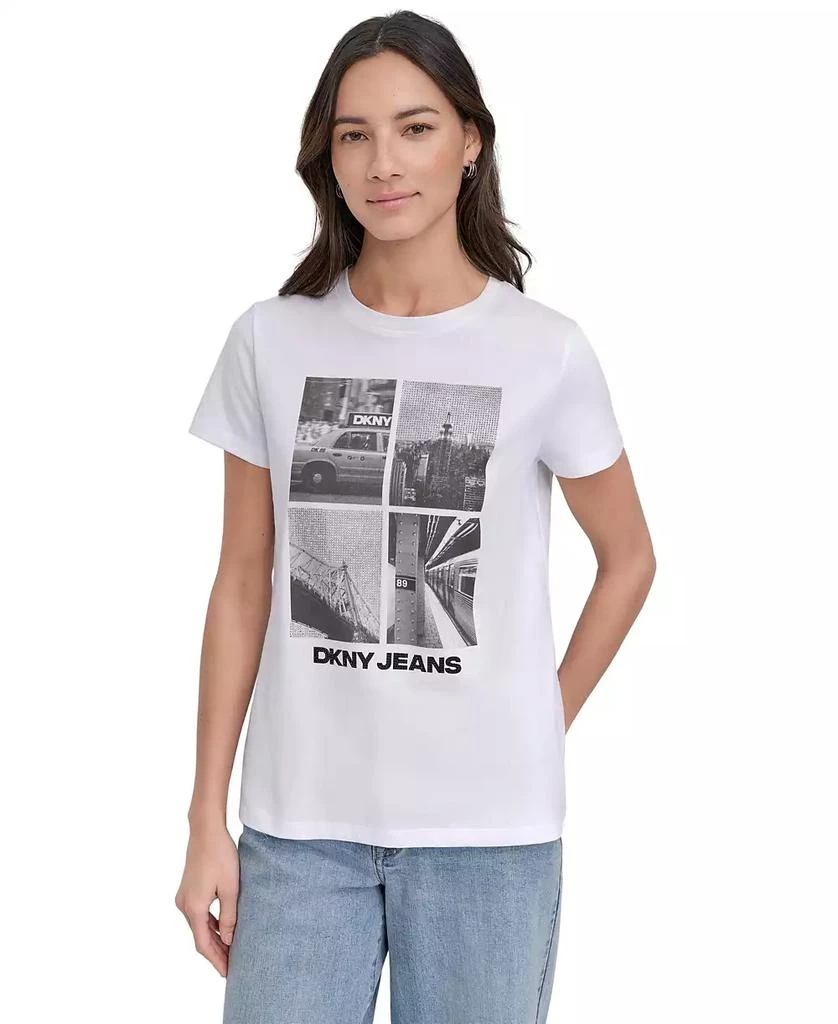 Women's Embellished Graphic Print Crewneck T-Shirt – On Sale Now