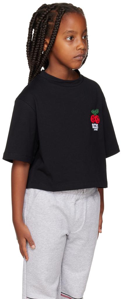 GCDS Kids Black Patch T-Shirt