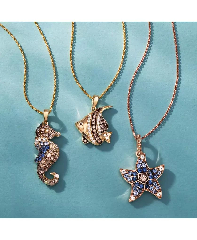 Le Vian Multi-Sapphire (5/8 ct. t.w.) & Chocolate Diamond (1/20 ct. t.w.) Starfish Pendant Necklace in 14k Rose Gold, 18" + 2" extender 4
