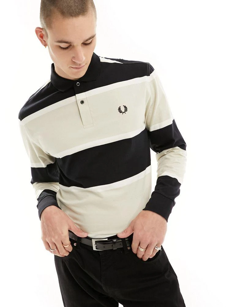 Fred Perry Fred Perry bold stripe polo in black 1