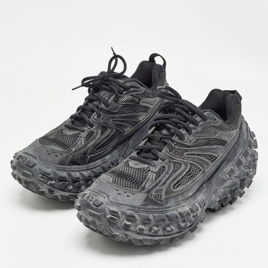 Balenciaga Balenciaga Black Faux Leather and Mesh Defender Sneakers Size 43